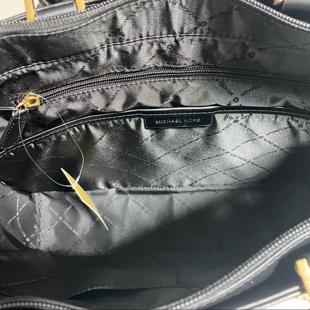 ❌Sold❌NEW Michael Kors Jessie Large Black Top Zip Tote Bag Handbag MSRP - Picture 6 of 8